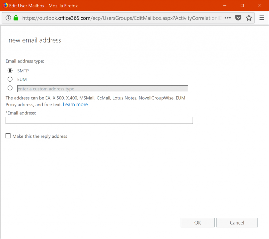 Exchange Online Administration Adding an Email Address to a Mailbox