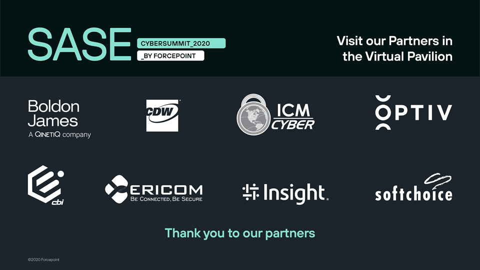 Forcepoint #SASECyberSummit Sponsor Partners