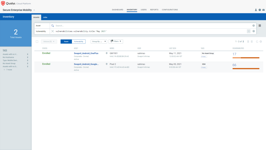 Asset Listing Page