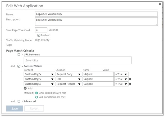 Using AppResponse WTA to set custom variables to detect for certain conditions within the body, URL, and header of application traffic.