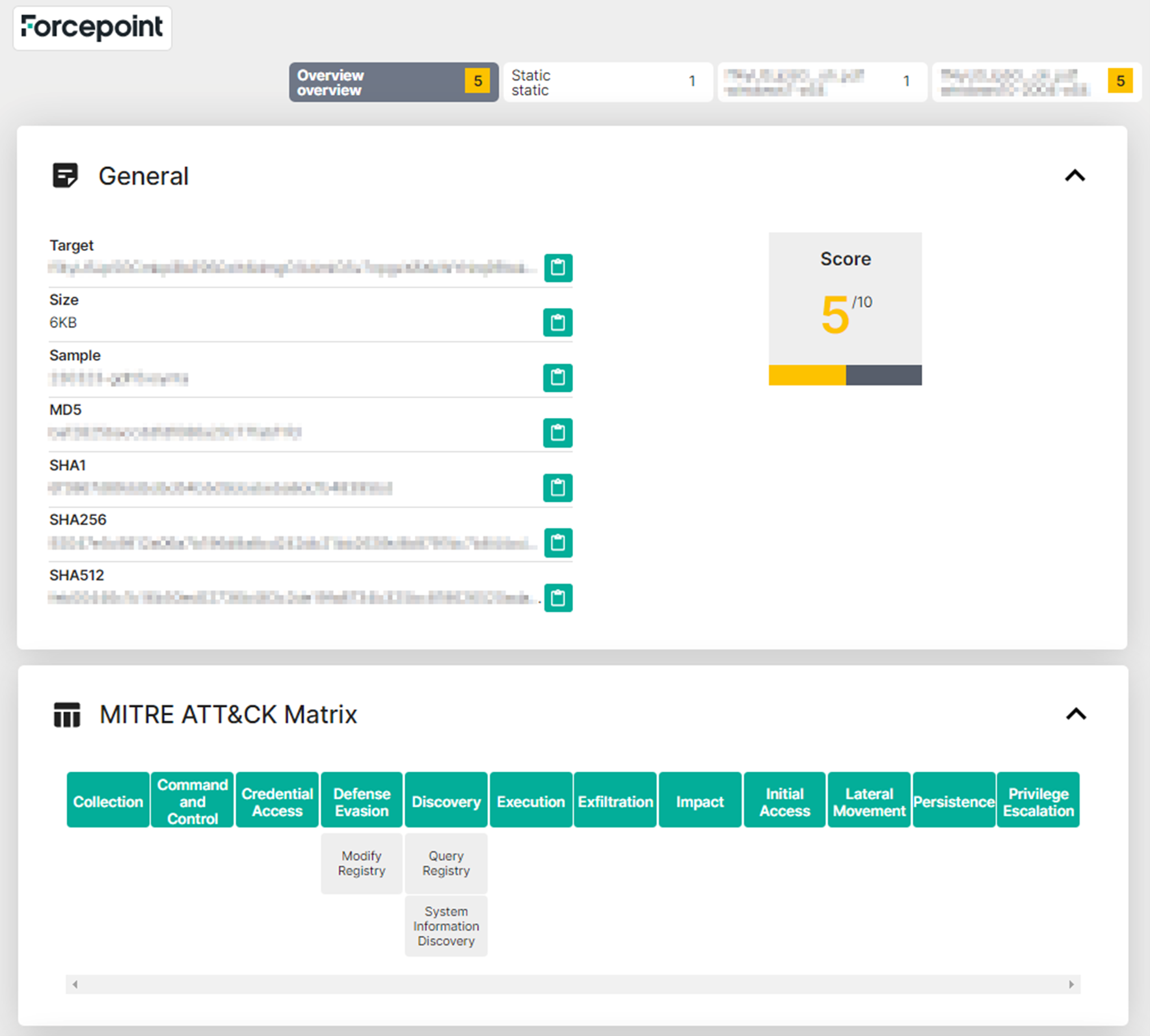 Forcepoint AMDP permalink report